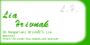 lia hrivnak business card